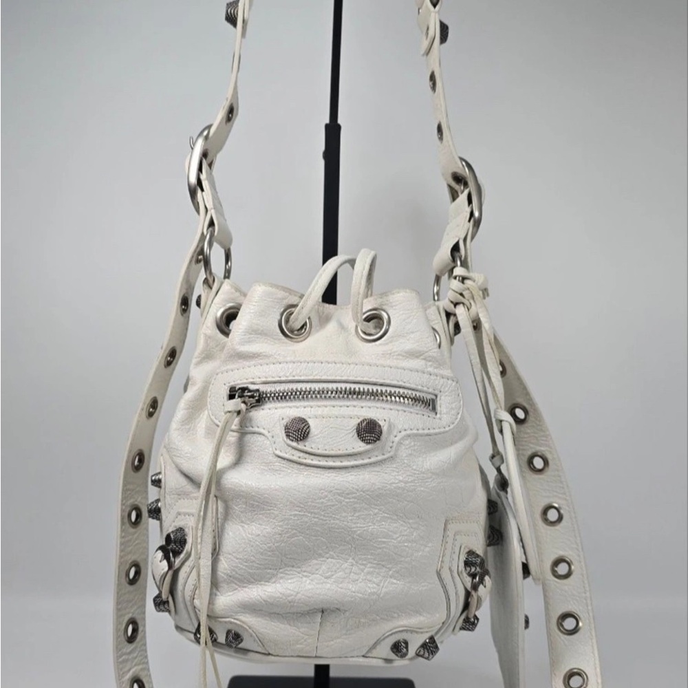 Balenciaga White Leather Backpack
